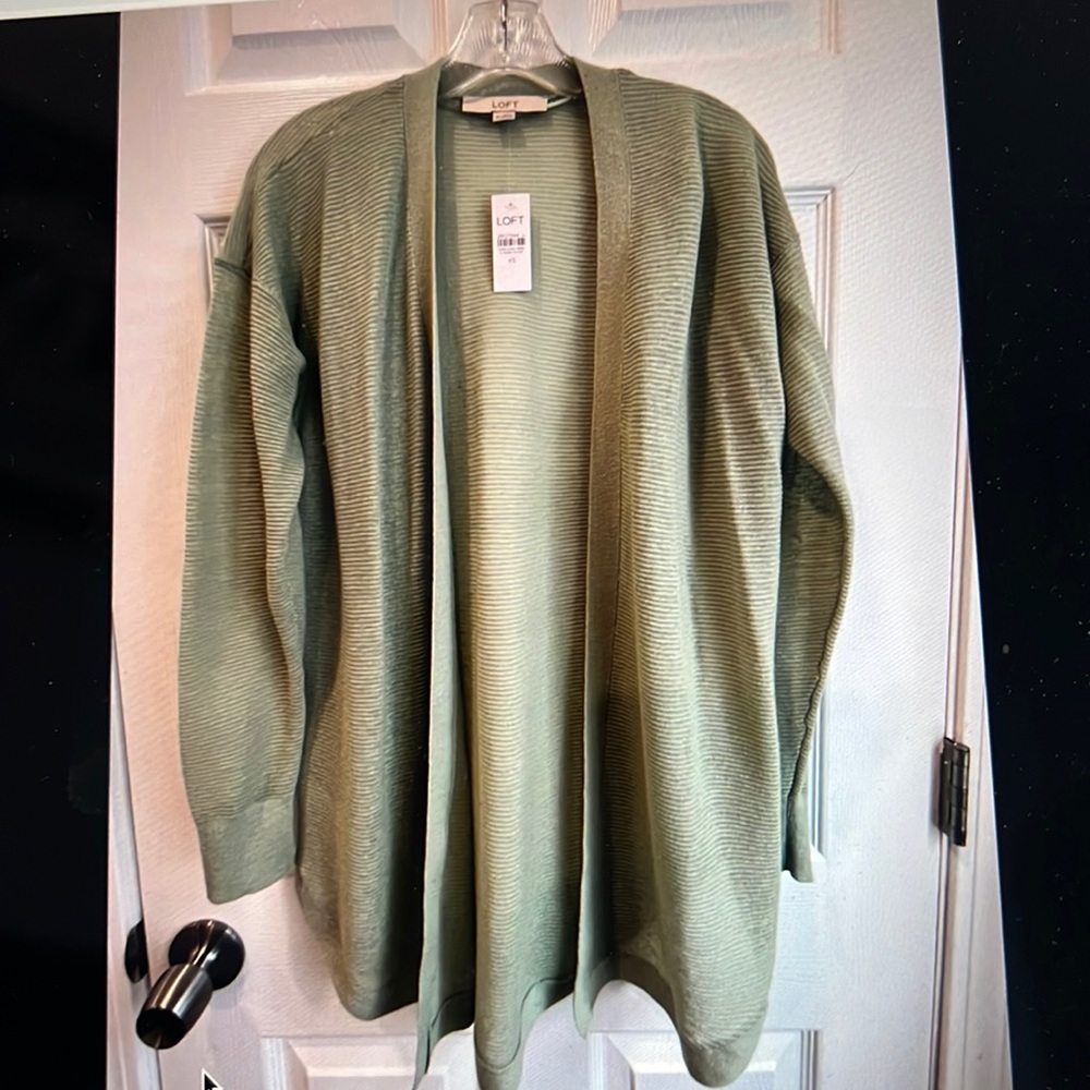 Ann Taylor LOFT light green light weight open cardigan sweater x small NWT